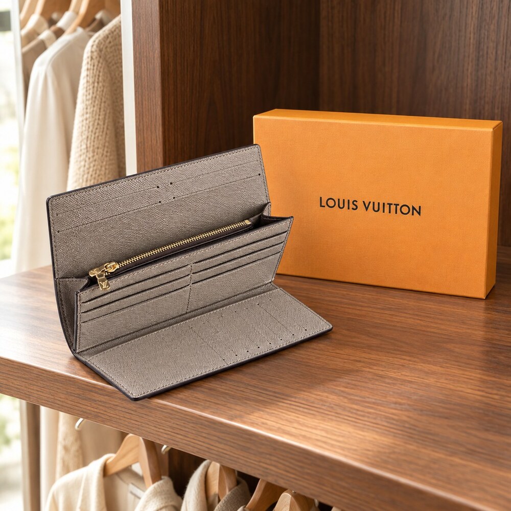 Louis Vuitton Damier Ebene Canvas Portefeuille Sarah Wallet - Picture 6 of 6